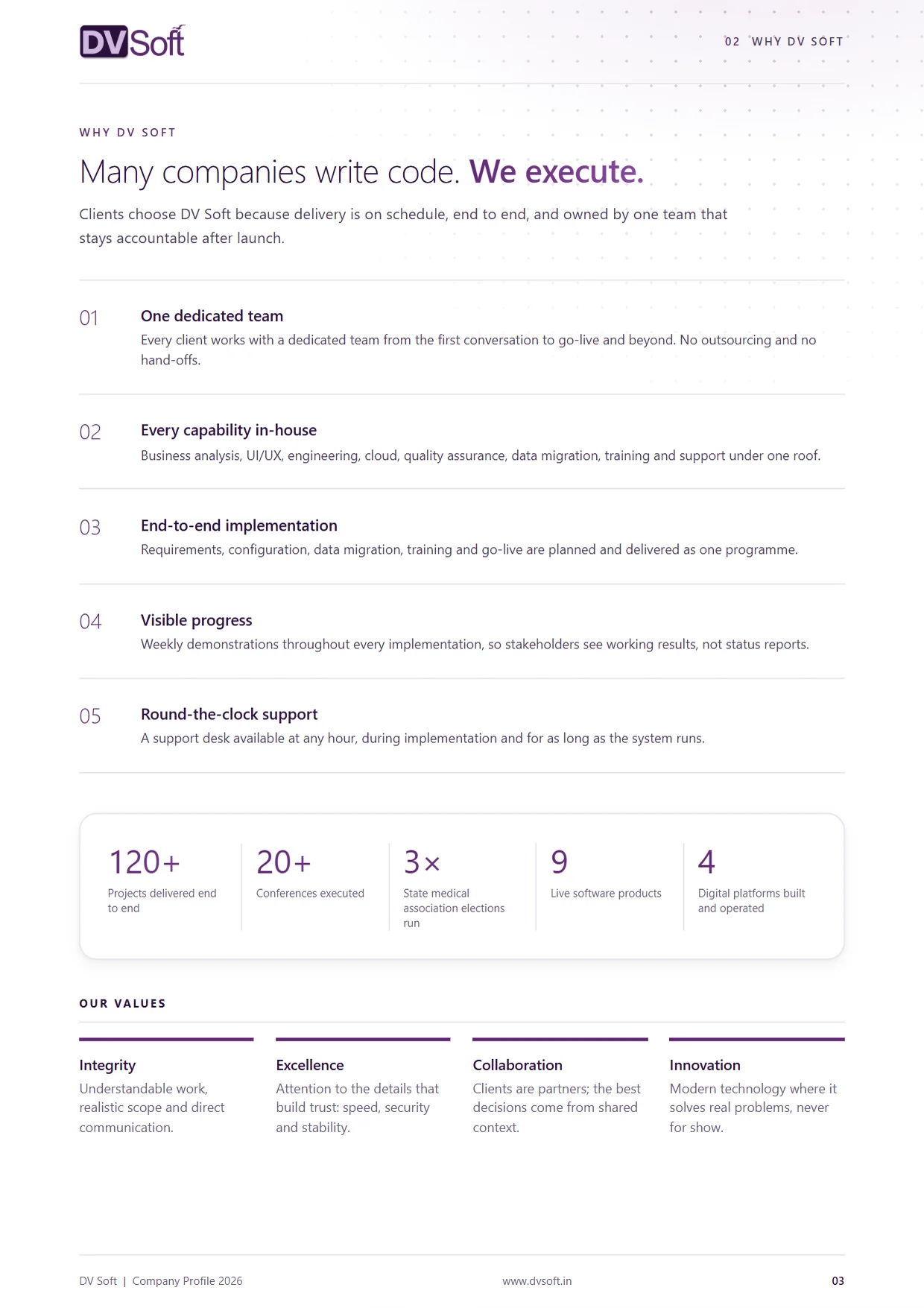 DV Soft company profile, page 3: Why DV Soft