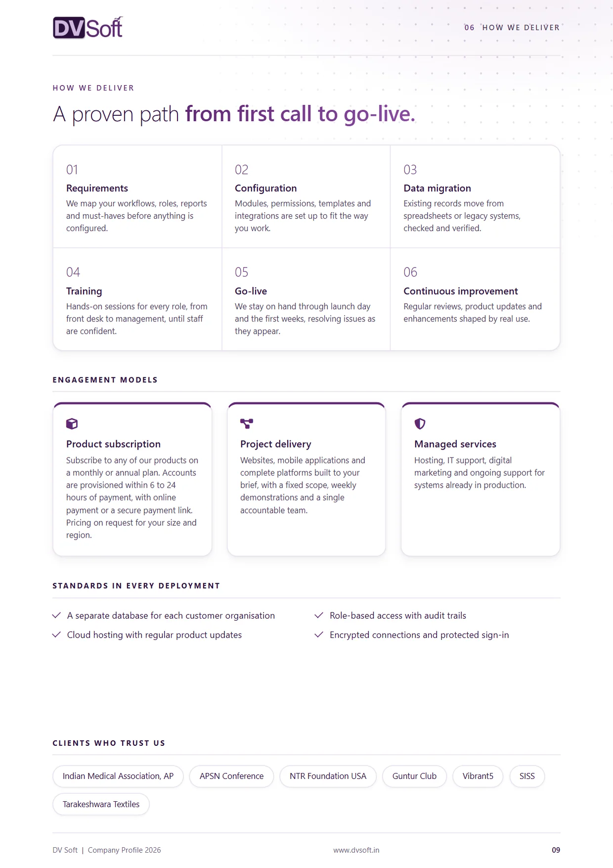 DV Soft company profile, page 9: How we deliver